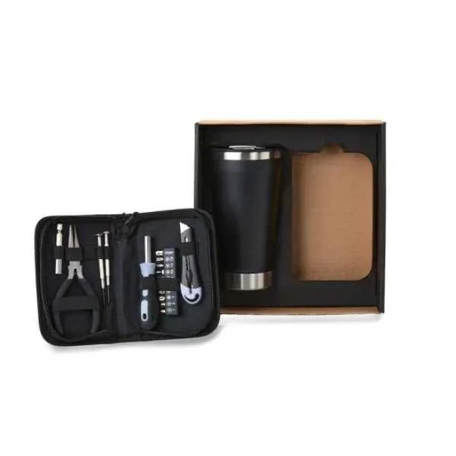 Kit Copo Térmico E Conjunto De Ferramentas - 17 Pçs Promocional