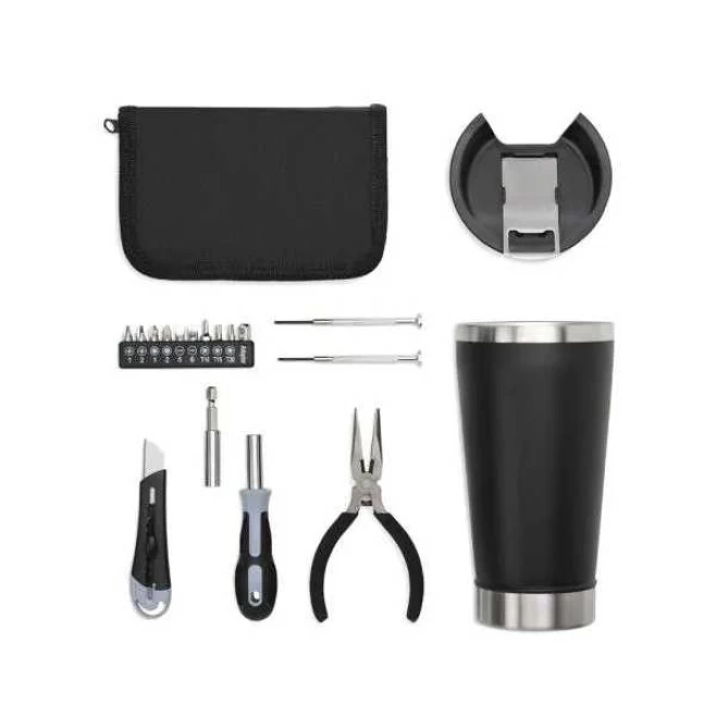 Kit Copo Térmico E Conjunto De Ferramentas - 17 Pçs Promocional