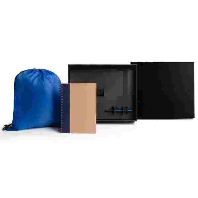 Kit Mochila, Caderno E Caneta - Azul - 3 Pçs Personalizado