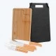 Kit para Churrasco em Bambu com Tábua e Facas Legumes, Pão Personalizado