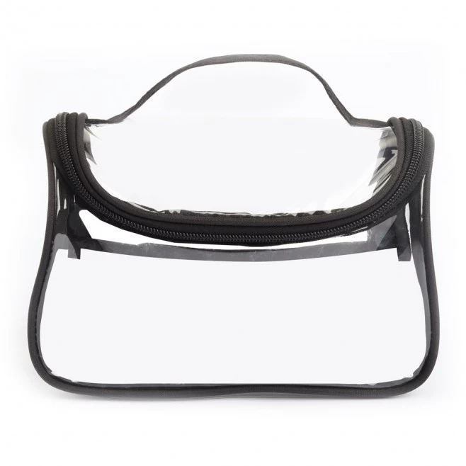 Necessaire de pvc com zíper na cor preta Para Brinde Personalizado
