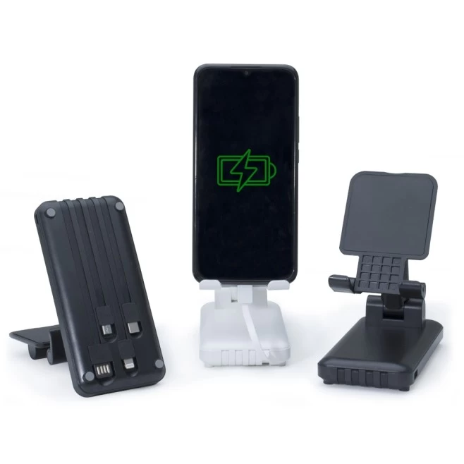 Power Bank 10.000mAh Multi saídas com Suporte para Celular ou Tablet