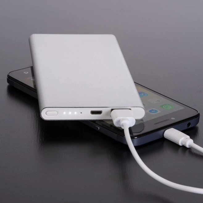 Power Bank Metal com Indicador Led para Brinde