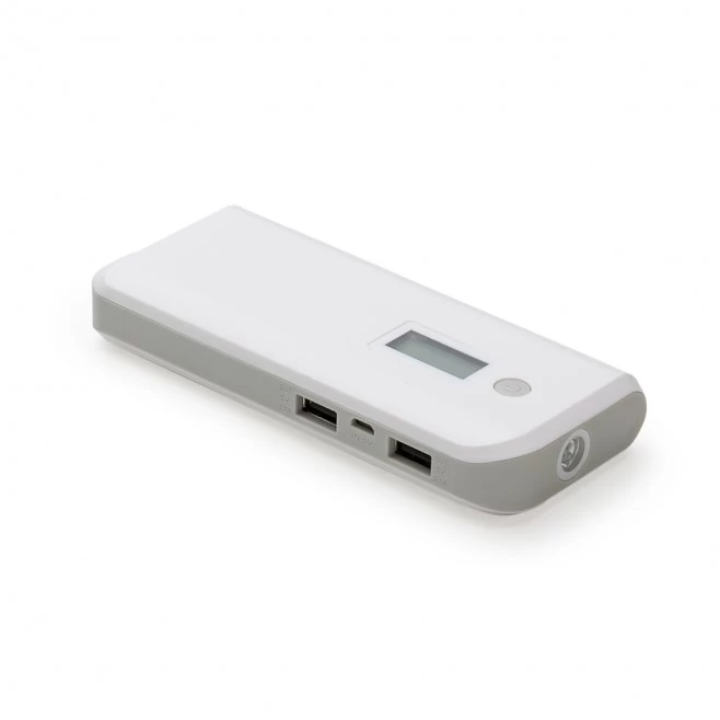Powerbank Plástico com Indicador Digital e Lanterna Personalizado
