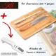Kit Churrasco com 4 peças e Afiador de facas
