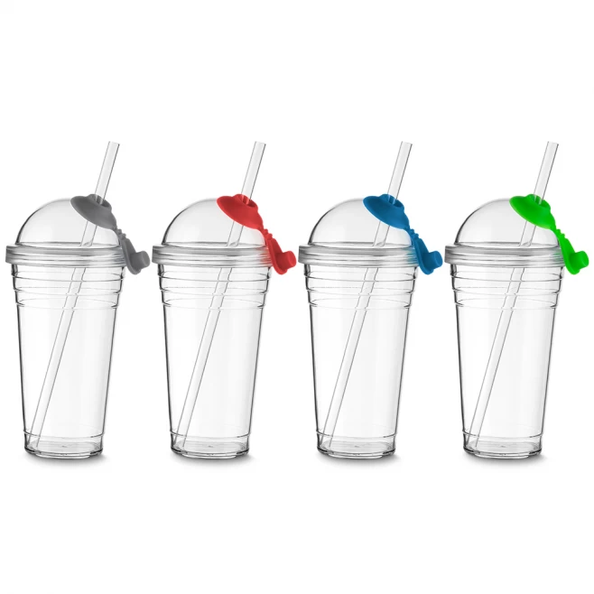 Copo Plastico com Tampa e Canudo Personalizado